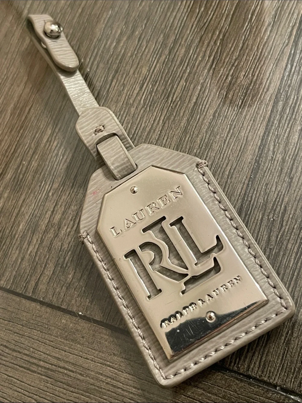 Lauren Ralph Lauren Grey & Silver Replacement Handbag Logo Hangtag - Bag Charm